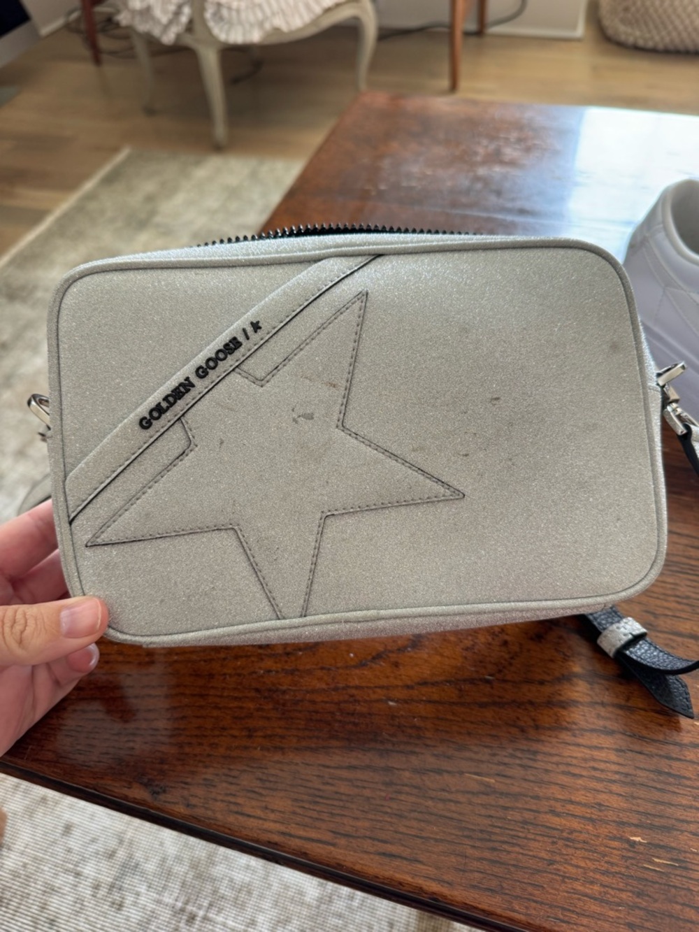 Golden Goose Silver Star Shoulder Bag